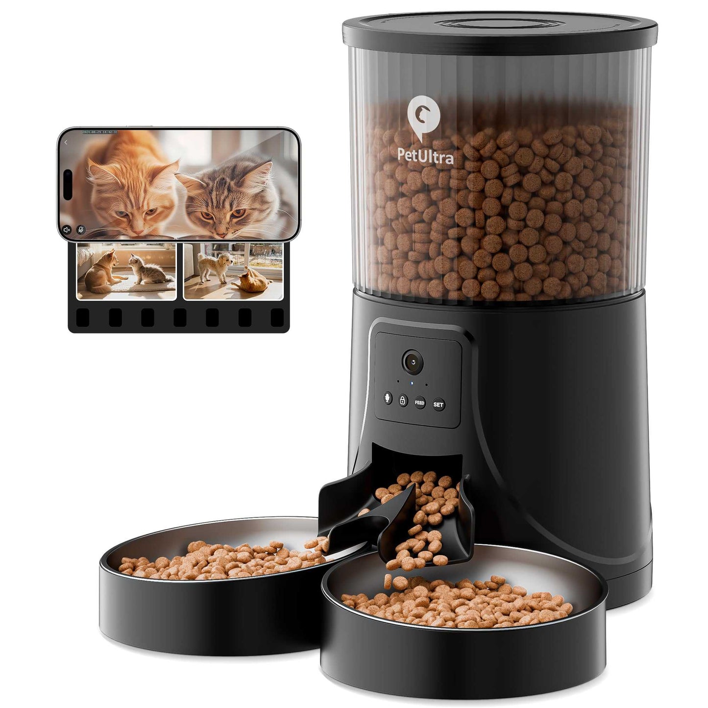 Duo Vision Smart Feeder — Dual WiFi Camera Feeder for Two Cats