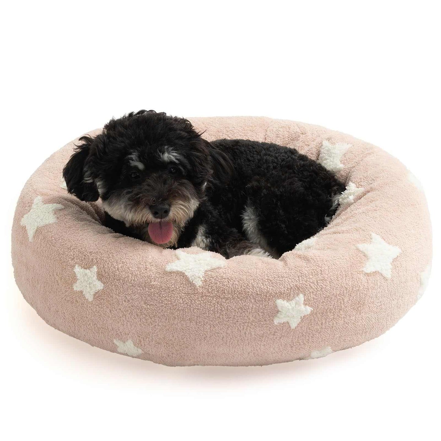 Star Donut Calming Bed — Round Plush Comfort for Dogs and Cats