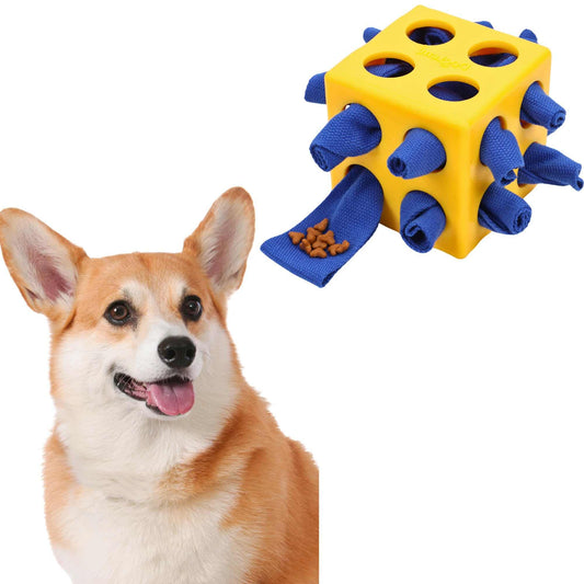 Fossa Dog Enrichment Puzzle Toy Interactive Snuffle Ball for Dogs Encourage Stimulation Food Foraging Skill Resistant Rope to Hide Treat for Aggressive Puppy Small Medium Large Dog