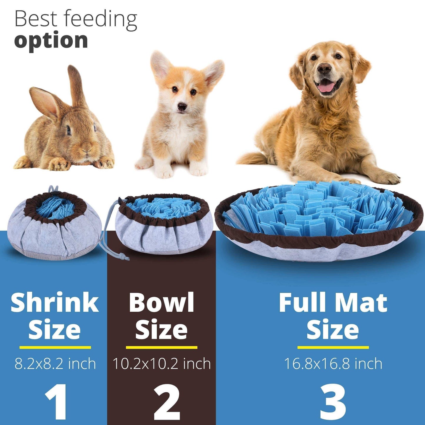 Adjustable Snuffle Foraging Mat Dog Mental Puzzle Interactive Toys Stress Relief