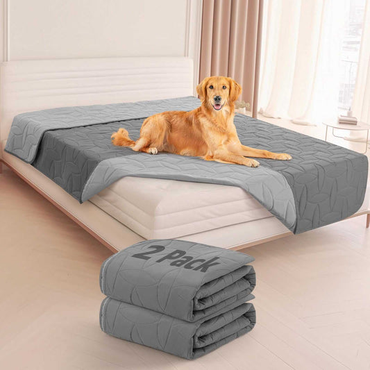 LOOBANI 2 Pack Waterproof Dog Blanket Reversible and Washable Pet Bed Covers Protects Furniture Couch Bed and Car from Spills and Scratches Soft and Cozy for Large Dogs and Puppies 82x102In