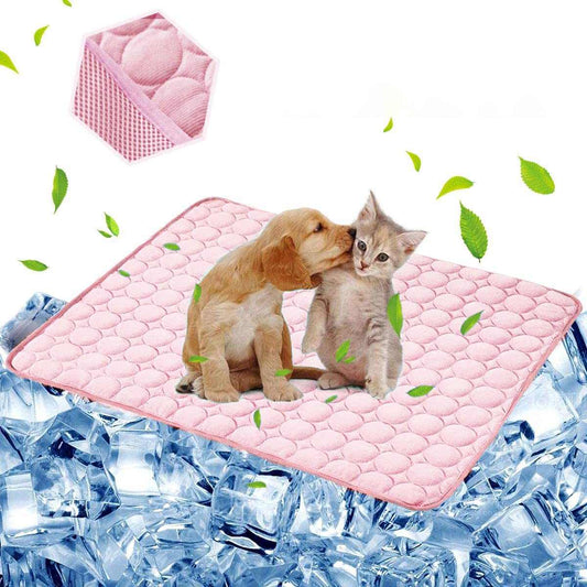 aingycy Dog Cooling Mat Pet Cooling Pads Dogs & Cats Pet Cooling Blanket for Outdoor Car Seats Beds (Pink 22IN*28IN)