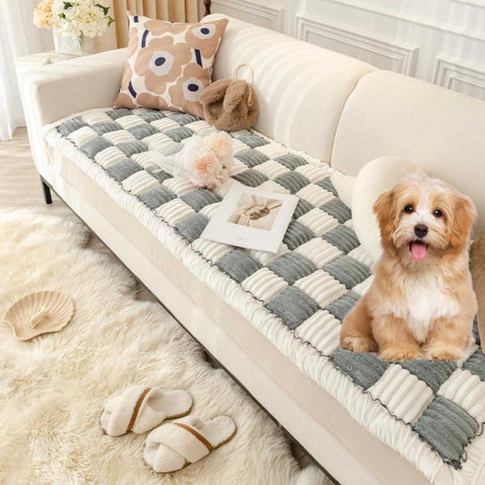 LZHYHH Dog Couch Cover Protector Couch Cover for Dogs Washable Pet Bed Couch Cover Pet Friendly Sofa Cover for Large Dogs Anti-Slip Silicone Particle Design (27.6x59.06inGray)